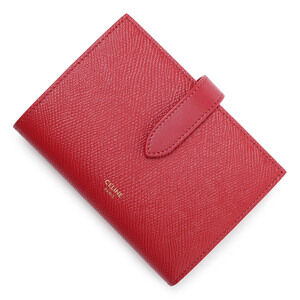 Celine Red Bi fold Wallet Coin Strap